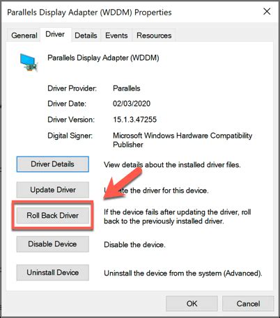 Roll Back the Device Driver