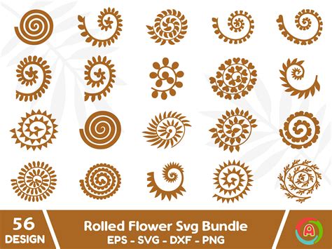 Download Rolled Flower SVG Bundle Commercial Use For Crafts