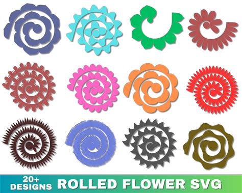 Download Rolled Flower SVG Bundle Files