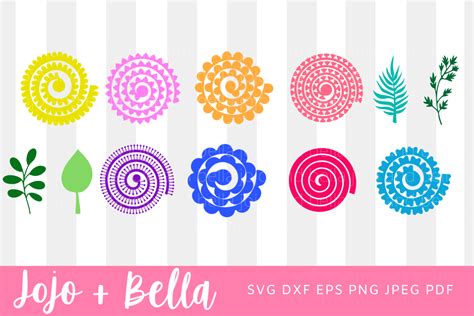 Download Rolled Flower SVG Bundle Files For Crafts