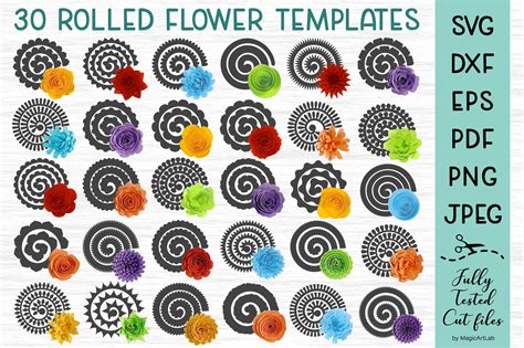 Download Rolled Paper Flower Bundle For Silhouette