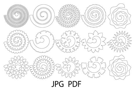Download Rolled Paper Flower Templates, 3D Rose Files DXF Files