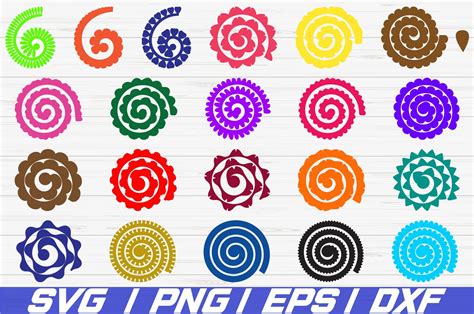 Download Rolled Paper Flowers SVG / Cut Files Cut Files