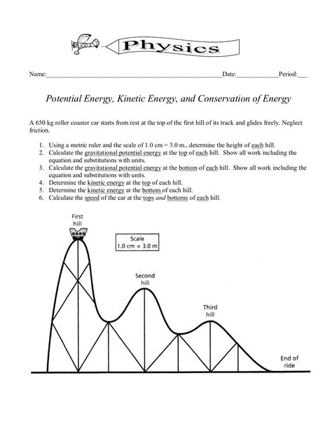 Roller Coaster Worksheet On Kinetic And Potential Energy