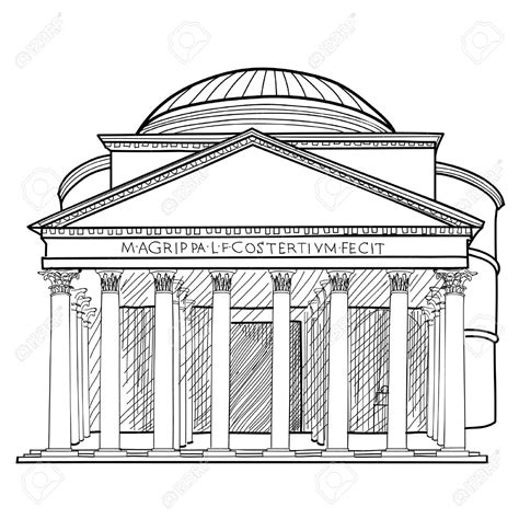 Roman Architecture Drawing Easy