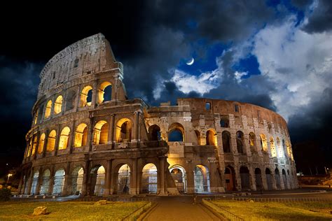 Roman Colosseum at night