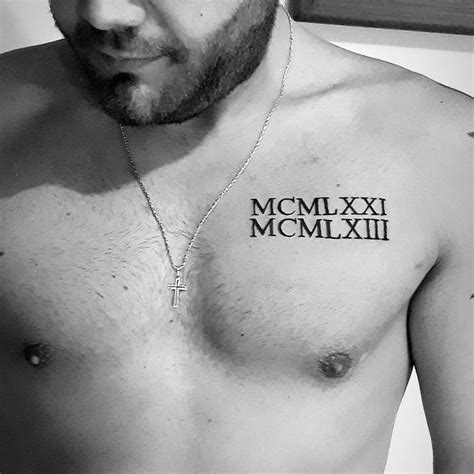 Roman Numeral Chest Tattoo