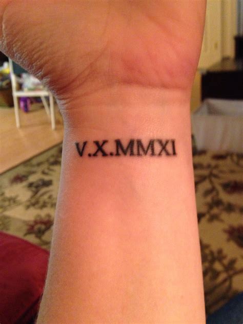 Roman numerals date tattoo MinimalTattoo, RomanNumerals