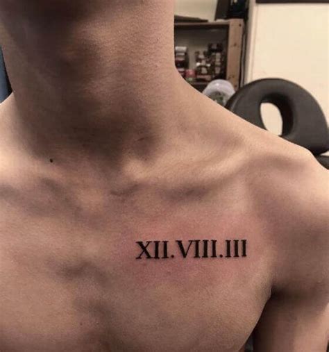 Roman Numerals Tattoo Chest