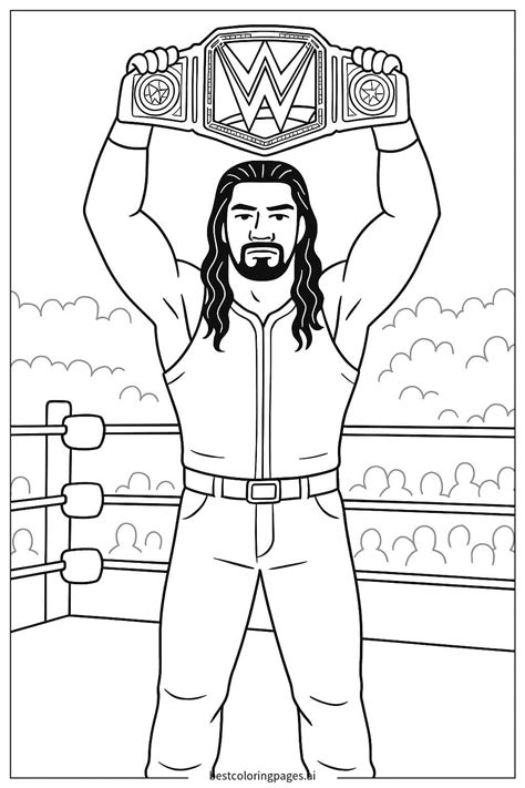Roman Reigns Coloring Page