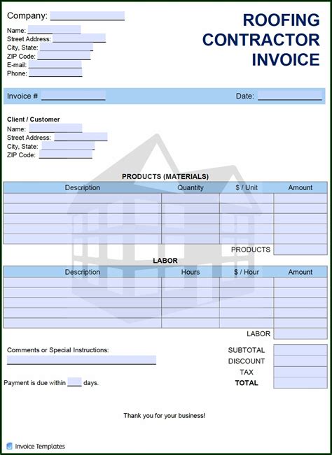 FREE 5+ Roofing Invoice Templates in MS Word PDF
