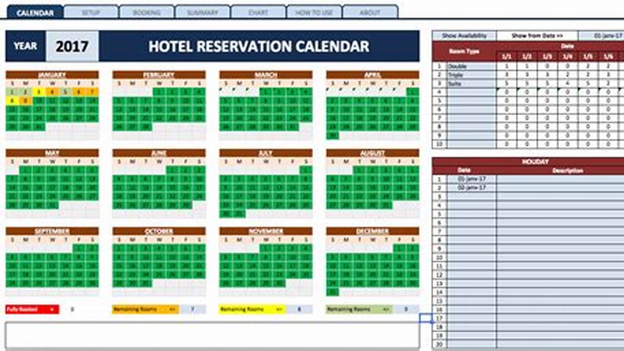 Room Booking Calendar Template