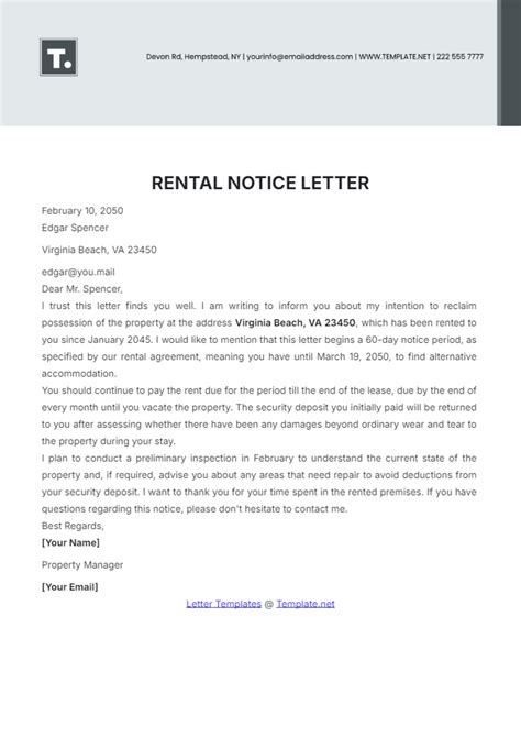 Room For Rent Notice