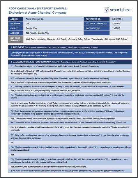 Root cause analysis report template | Free PDF download - Checklist