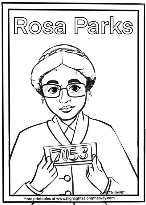 Rosa Parks Coloring Page Printable