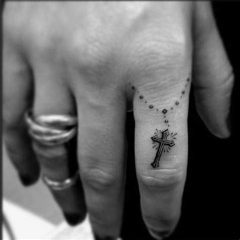 Rosary Tattoo Finger