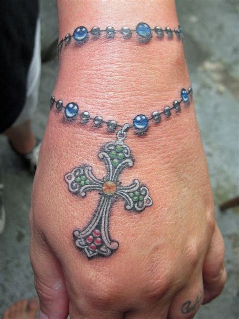 18 Blessed Cross & Rosary Ankle Tattoos