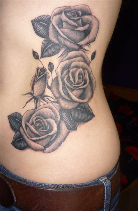 Side Rose Side Tattoo Designs For Women