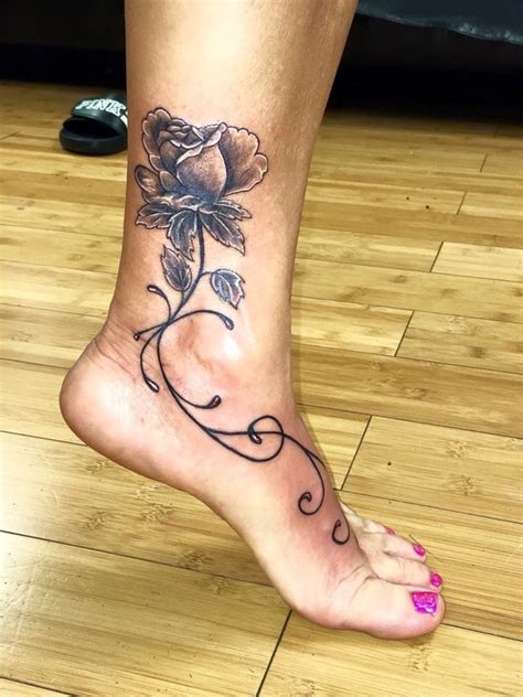 roses ankle tattoo Tiny Tattoo inc