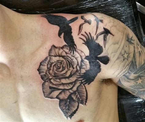 Rose With Bird Tattoos