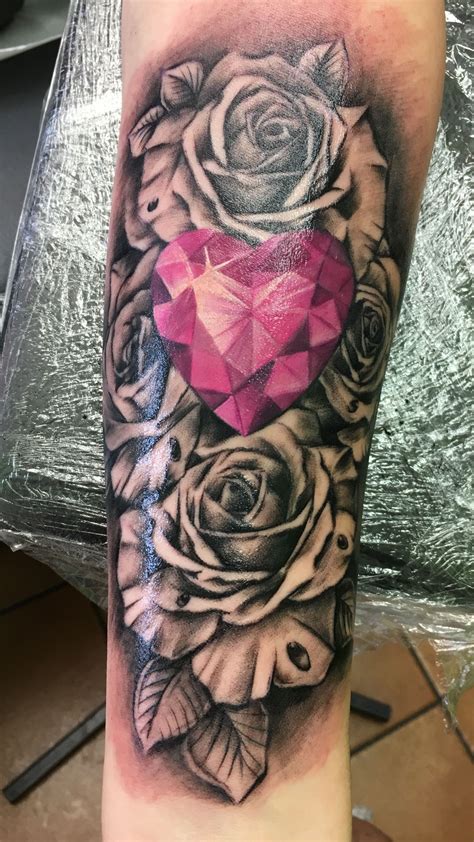 Diamond ring and rose tattoo. Tattoos, Rose tattoo