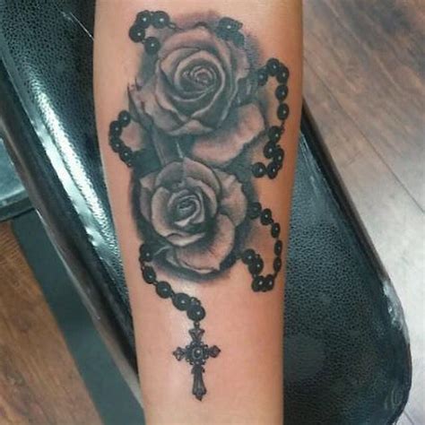 Rose with rosary Tattoos, I tattoo, Flower tattoo