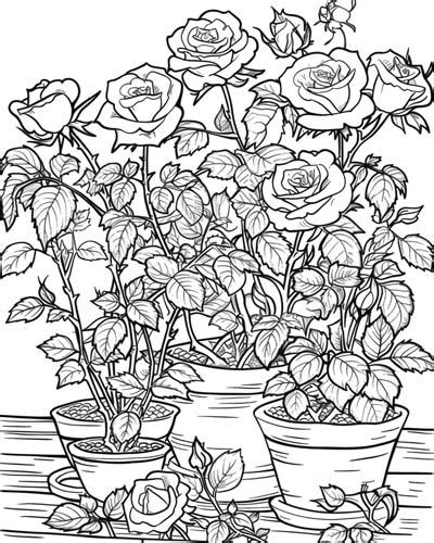 Rose Bush Coloring Pages