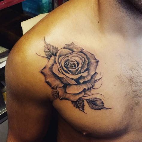 Rose Chest Tattoo