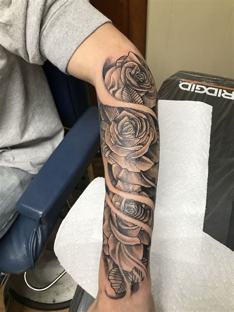 Top 61 Best Rose Sleeve Tattoo Ideas [2021 Inspiration