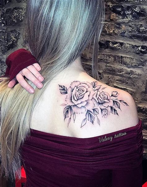 Rose Tattoo on Back Shoulder Best Tattoo Ideas Gallery