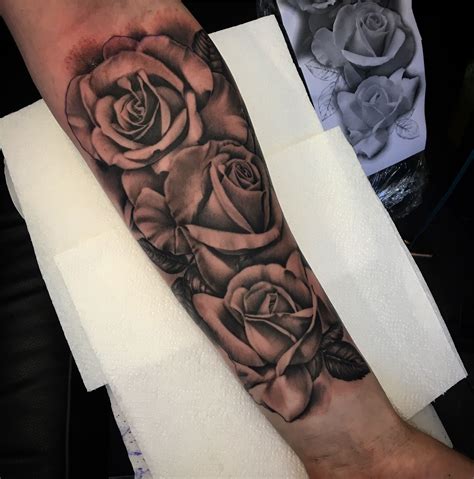 Creative Rose Tattoos For Men Half Sleeve Half Sleeve