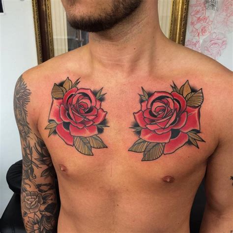 Rose tattoos on the chest chest rose tattoos Tattoos