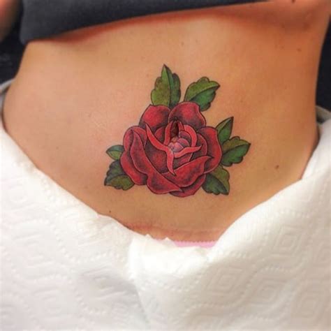 48 Beautiful Rose Tattoo Ideas For Summer Belly tattoos