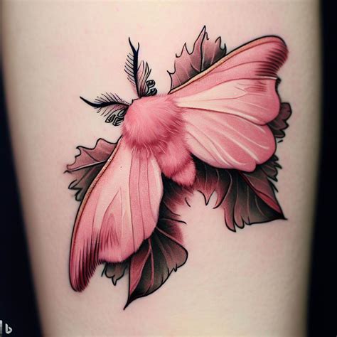 Rosy Maple Moth Tattoo