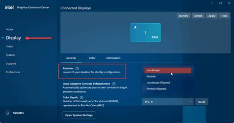 Rotate Screen Through Intel Graphics Command Center
