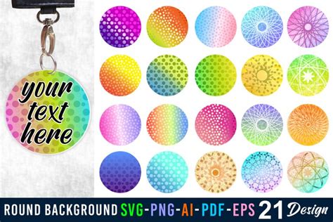 Download Round Keychain Background Printable
