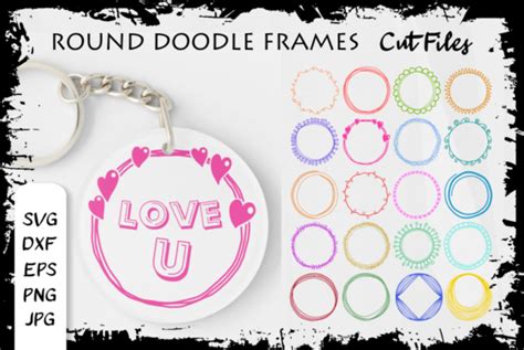 Download Round Keychain Doodle Frame Borders Cameo