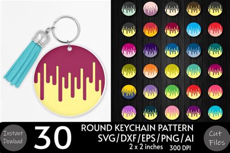 Download Round Keychain Pattern SVG Bundle Easy Edite