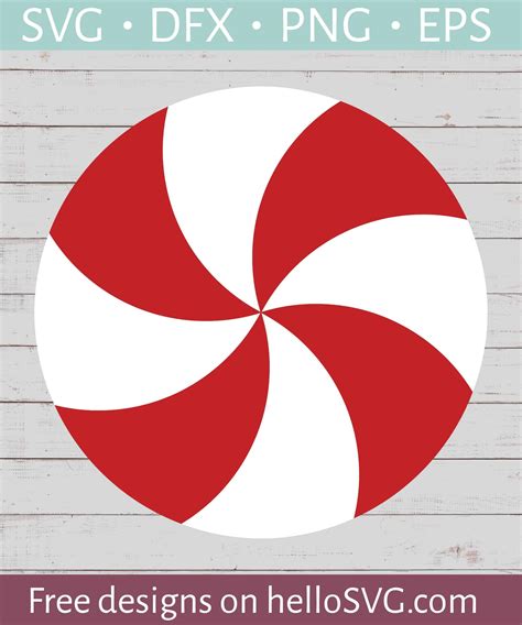 Round Peppermint Candy Template