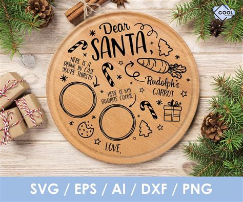 Jingle All the Way with a Round Santa Tray SVG – Add Festive Flair to Your Holiday Decor!