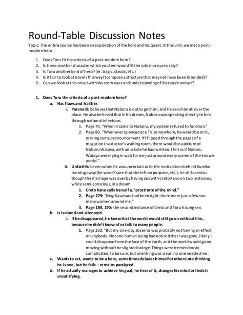 Round Table Discussion Template