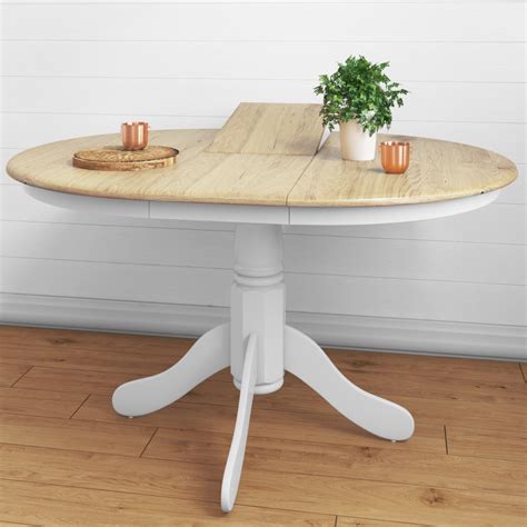 36" Round Extension Dining Table with 4 Bar Height Stools