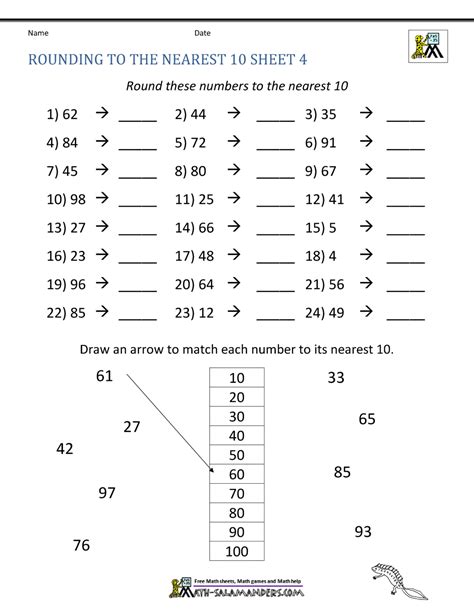 Round To Nearest Ten Worksheet