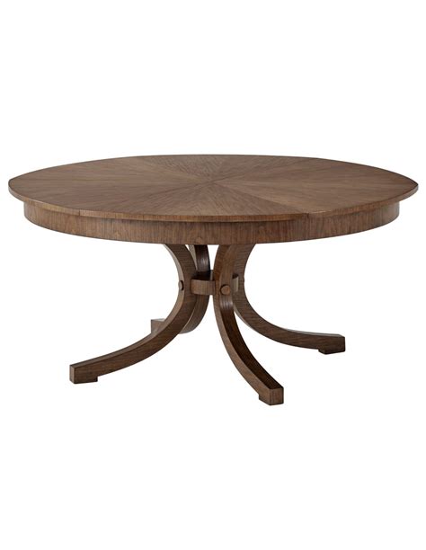 Solid Oak Transitional Jupe Table for Sale, Ebony Finish Table