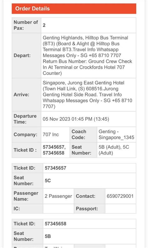 Round-trip bus ticket