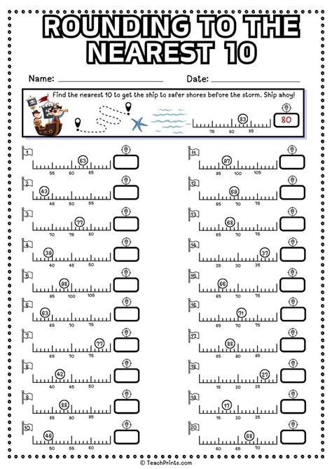 Rounding Numbers To The Nearest 10 Worksheet