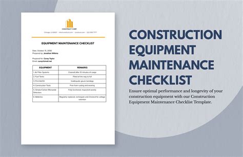 Routine Maintenance Checklist for Construction Equipment