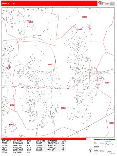 Rowlett Zip Code Map