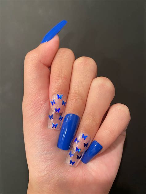 Royal Blue Butterfly Nails: A Trendy Nail Art In 2023