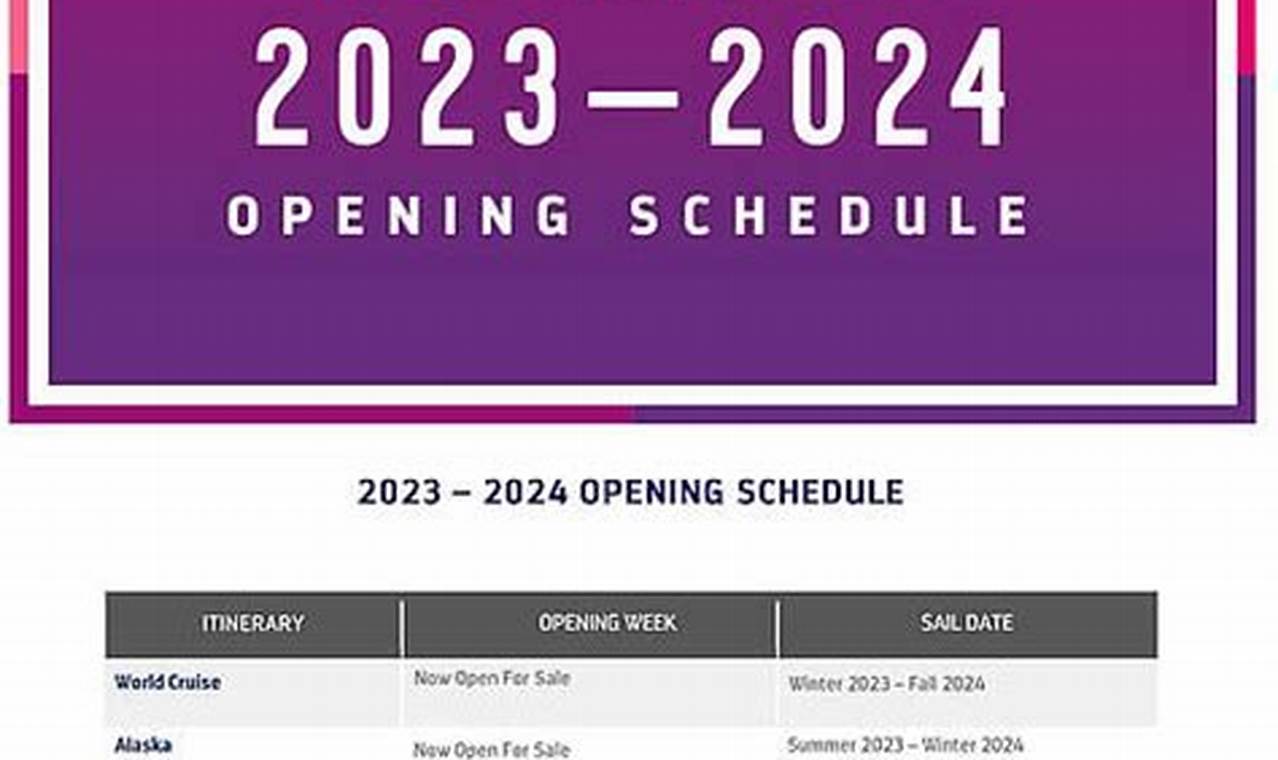 Royal Caribbean Cruises 2024 Schedule